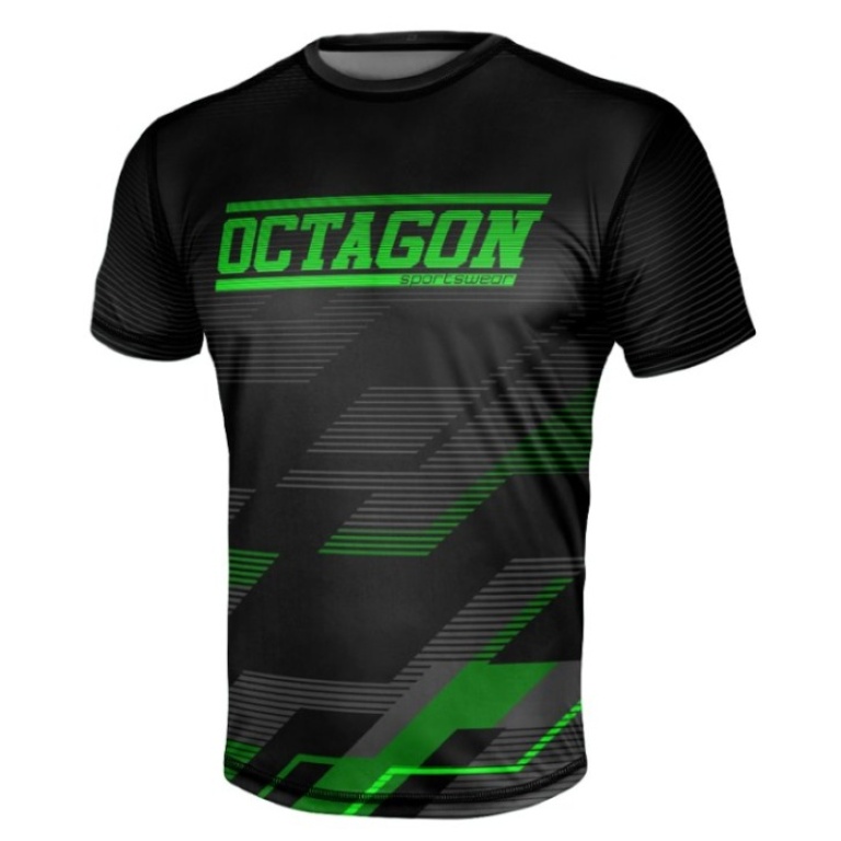 Camiseta deportiva Octagon Racer black/green t-shirt-sport-octagon-racer-b_15569_p
